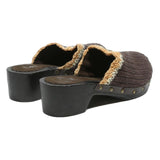 LEI Womens Brown & Beige Crochet Mules Synthetic UK 5 Comfort Stylish Clogs