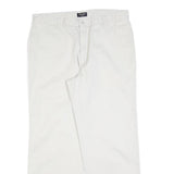 DOCKERS Mens Cotton Blend White Regular Straight Trousers W36 L30 Classic Zip