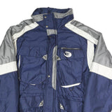 SUN SET Mens Blue & Grey Colourblock Outdoor Jacket XL Polyester Blend Zip