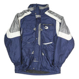 SUN SET Mens Blue & Grey Colourblock Outdoor Jacket XL Polyester Blend Zip