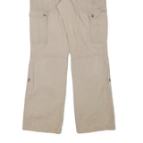 BANANA REPUBLIC Womens Relaxed Beige Cargo Trousers W30 L31 Cotton Blend Zip