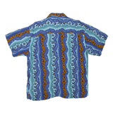 PRINCESS CRUISES Mens Blue Rayon Short Sleeve Shirt M Hawaiian Casual