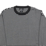 DKNY Womens Black & Grey Patterned Jumper Crew Neck Basic Knit S Designer Cotton