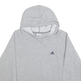 ADIDAS Mens Grey Pullover Hoodie S Casual Cotton Blend Lightweight