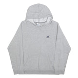 ADIDAS Mens Grey Pullover Hoodie S Casual Cotton Blend Lightweight