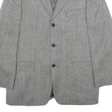 LANIFICIO CAMPORE Mens Grey Wool Blend Classic Jacket XL Woven Button Formal
