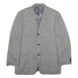 LANIFICIO CAMPORE Mens Grey Wool Blend Classic Jacket XL Woven Button Formal