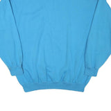 CHEETAH Mens Blue Quarter Zip Sweatshirt XL Cotton Blend Pullover Casual