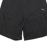 PUMA Mens Black Casual Shorts L W34 Polyester Blend Sports Logo