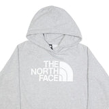 THE NORTH FACE Womens Grey Hoodie L Cotton Blend Casual Pullover Sweatshirt