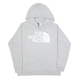 THE NORTH FACE Womens Grey Hoodie L Cotton Blend Casual Pullover Sweatshirt