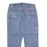 DICKIES Mens Relaxed Blue Denim Regular Straight Jeans W36 L30 Workwear