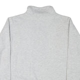 Womens Grey Floral Print Half Zip Sweatshirt M Cotton Blend Casual Style