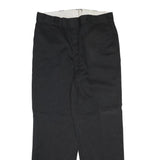 DICKIES Mens Regular Fit Black Cotton Blend Trousers W34 L31 Workwear Zip