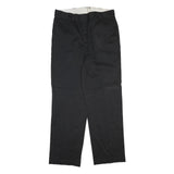 DICKIES Mens Regular Fit Black Cotton Blend Trousers W34 L31 Workwear Zip