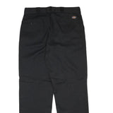 DICKIES Mens Regular Fit Black Cotton Blend Trousers W34 L31 Workwear Zip