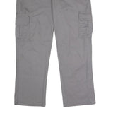 DICKIES Mens Polyester Blend Grey Regular Cargo Trousers W36 L30 Workwear Zip