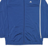 ADIDAS Mens Blue Classic Jacket M Polyester Blend Zip Striped Sportswear
