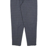 BIANCA Womens Wool Blend Grey Check Regular Fit Straight Trousers W28 L28