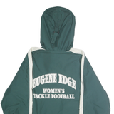 HOLLOWAY Mens Green & Cream Women's Tackle Football Hooded Windbreaker Jacket M