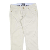 RALPH LAUREN POLO JEANS COMPANY Womens Cotton Blend Cream Slim Straight Trousers