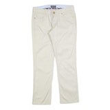RALPH LAUREN POLO JEANS COMPANY Womens Cotton Blend Cream Slim Straight Trousers