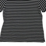 LAUREN RALPH LAUREN Mens Black & White Striped Short Sleeve Polo Shirt L Cotton
