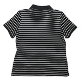 LAUREN RALPH LAUREN Mens Black & White Striped Short Sleeve Polo Shirt L Cotton