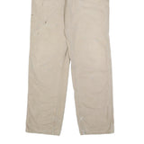 CARHARTT Mens Cotton Beige Loose Straight Trousers W32 L34 Workwear Zip Closure