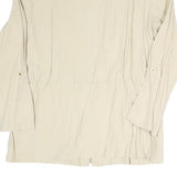 ZARA Womens Cream Jacket L Polyester Blend Zip Plain Lightweight Casual