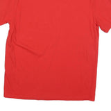 CHAMPION Mens Red Plain T-Shirt M Short Sleeve Crew Neck Cotton Blend