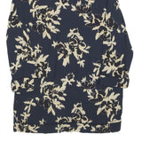 GANNI Womens Navy & Cream Floral Print Shirt S Stylish Viscose Button Front