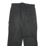 H & M Mens Cotton Blend Black Relaxed Straight Trousers W32 L27 Workwear Zip