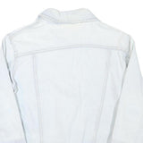 PADDOCKS Womens White Denim Jacket S Cotton Blend Button Closure Casual