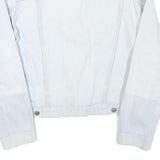 PADDOCKS Womens White Denim Jacket S Cotton Blend Button Closure Casual