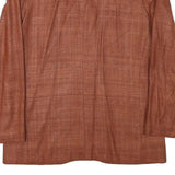 MIZIO Womens Brown Linen Blend Button Jacket M Plain Classic Soft Comfortable