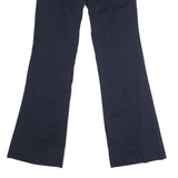 LOFT Womens Cotton Blend Navy Regular Fit Flared Trousers W30 L33 Stylish Button