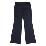 LOFT Womens Cotton Blend Navy Regular Fit Flared Trousers W30 L33 Stylish Button