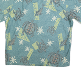 ATTITUDE Mens Blue Casual Shirt XL Cotton Blend Beach Print Summer