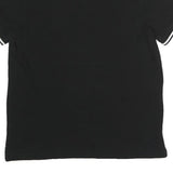 TOMMY HILFIGER Mens Black Short Sleeve Plain Polo Shirt M Cotton Blend