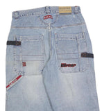 WILDLION Mens Denim Blue Casual Shorts L W36 Workwear Relaxed Fit Embroidered