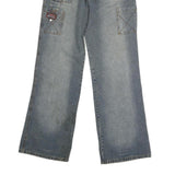 BOYUE JEANS Mens Jeans Blue Regular Straight Denim Rinse W28 L30 Casual Wear