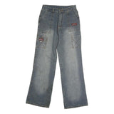 BOYUE JEANS Mens Jeans Blue Regular Straight Denim Rinse W28 L30 Casual Wear