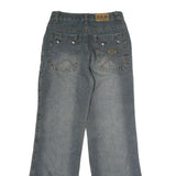 BOYUE JEANS Mens Jeans Blue Regular Straight Denim Rinse W28 L30 Casual Wear