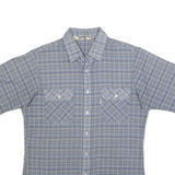 LEVI'S Mens Blue Check Shirt L Cotton Short Sleeve Casual Summer