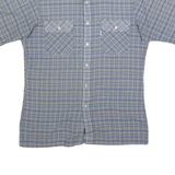 LEVI'S Mens Blue Check Shirt L Cotton Short Sleeve Casual Summer