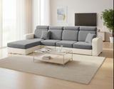 Anyseat L‑Shape Sofa Cover Dark Gray Chenille Polyester Thick Stretchable Cushion Protector for Living Room