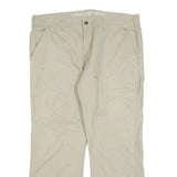 DICKIES Mens Relaxed Beige Jeans Cotton Blend Zip W38 L30 Workwear Carpenter