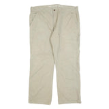 DICKIES Mens Relaxed Beige Jeans Cotton Blend Zip W38 L30 Workwear Carpenter