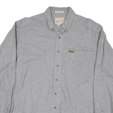 WOOLRICH Mens Grey Button-Down Cotton Blend Shirt L Casual Long Sleeve
